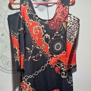 Elegant Black and Red Women's Dress By VENUS